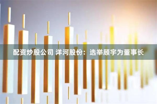 配资炒股公司 洋河股份：选举顾宇为董事长